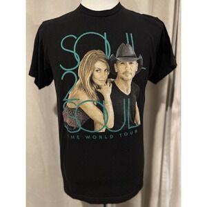 Tim McGraw And Faith Hill Soul The World Tour 2017 Medium T Shirt Black‎